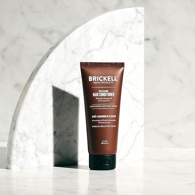Brickell Men's Revitalizing Hair Conditioner for Men, Natural and Organic Nourishing Hair Conditioner, Restores Shine and Moisture, 3.4 Ounce, Scented, New Formula-VivaGrace Women
