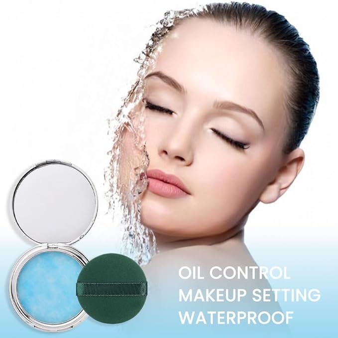 Oil-Controlled Matte Finish Powder: Silky, Skin-Adhering, Natural, Long-lasting, and Dimensional Pressed Powder Compact with Mini Powder Puff for Long-Lasting Makeup-VivaGrace Women