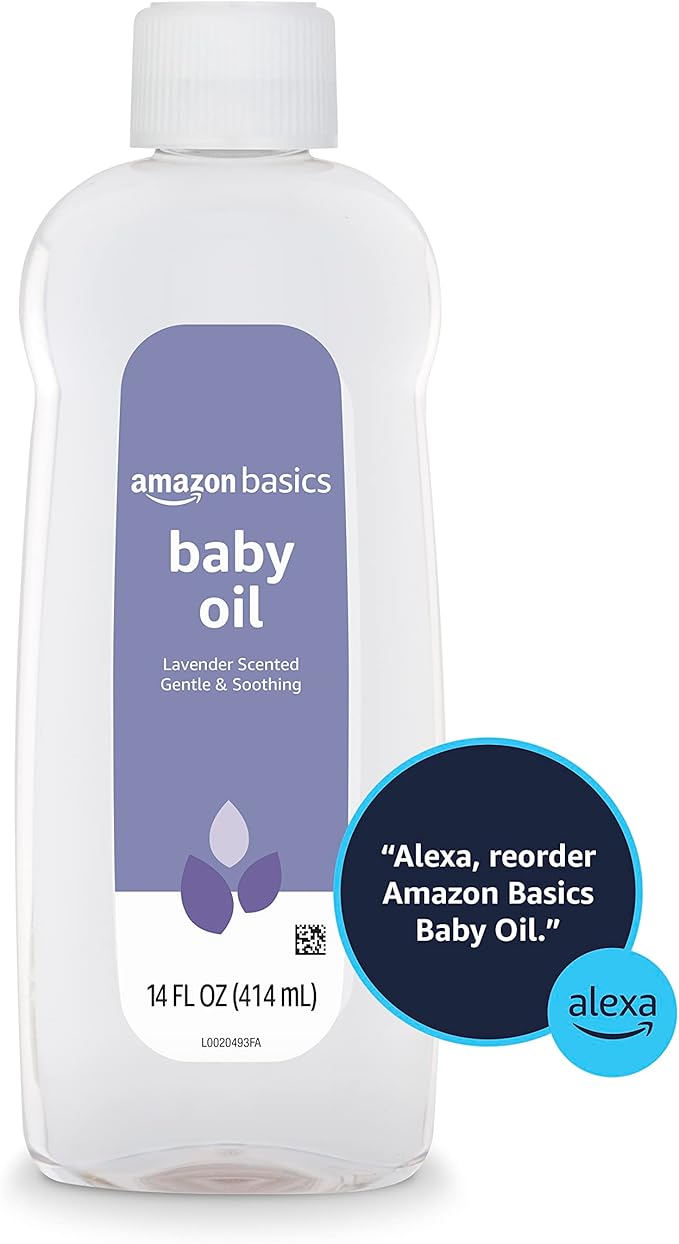Amazon Basics Baby Oil, Lavender Scented, 14 Fluid Ounce, 1-Pack (Previously Solimo)-VivaGrace Women