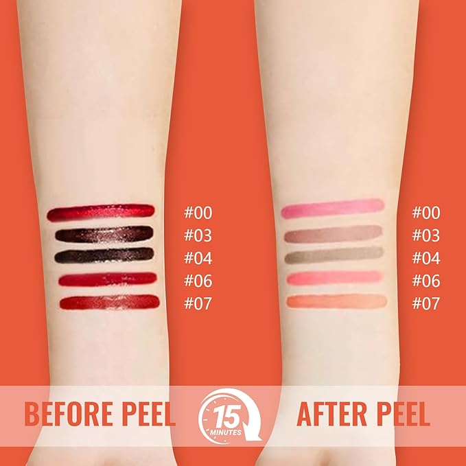 2pcs Lip Stain Peel Off - Lip Liner Stain Long Lasting Waterproof,2-in-1 Lip Liner with Tweezer Nude Matte,Non-Stick Cup,Highly Pigmented,Natural Finish,Stay On All Day,Perfect for Gift (Cocoa+Coffee)-VivaGrace Women