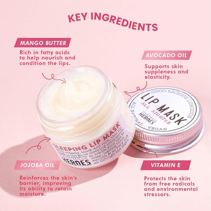 100% Natural Lip Butter Sleeping Lip Mask, Overnight Lip Moisturizer and Conditioner for Dry Lips. Intensive Lip Balm and Lip Therapy Skin Care with Mango butter (Original All Nighter)-VivaGrace Women