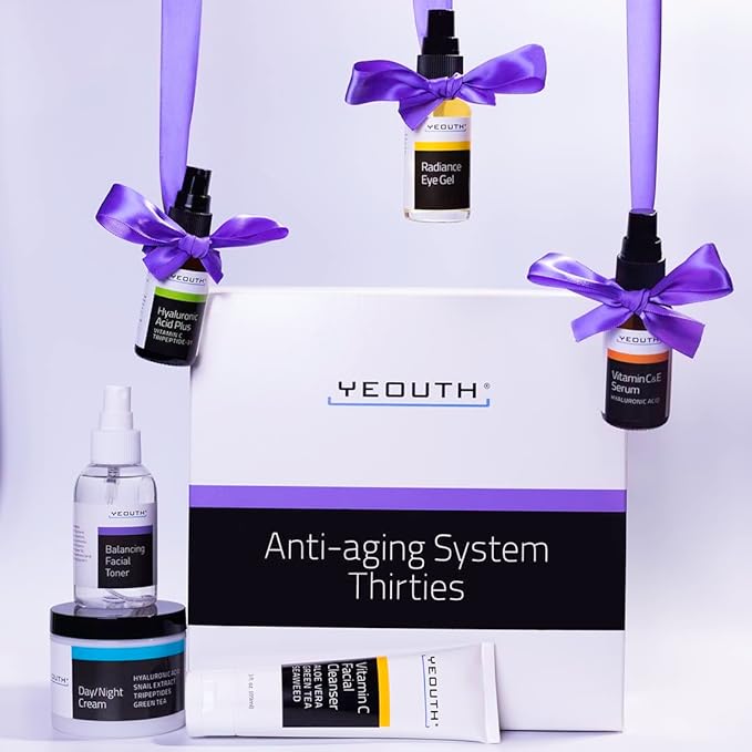 YEOUTH Skin Care Set: Hyaluronic Acid Serum, Vitamin C Serum, Face Cleanser, Toner, Under Eye Gel, Face Cream, 6-Piece Skincare Kit For Women & Men-VivaGrace Women