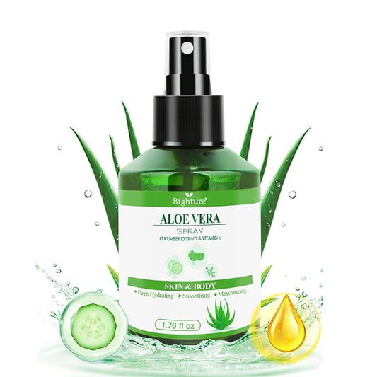 Aloe Vera Spray for Hydrating Nourishing Facial Skin in Winter, Aoe Vera Spray Extract from Freshly-cut Aloe and Cucumber Essence for Moisturizing Skin, Fast Absorbing, Easy to carry, 1.73 oz-VivaGrace Women