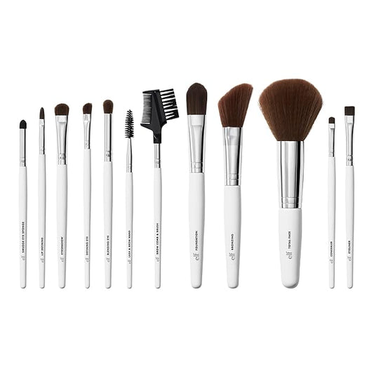 e.l.f. Professional Set of 12 Makeup Brushes, Pro-Worthy Makeup Brushes For A Flawless Full-Face Application, Vegan & Cruelty-Free-VivaGrace Women