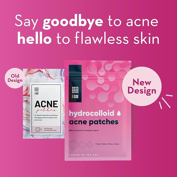 LE GUSHE Pimple Patches for Face (66 Dots) - Hydrocolloid Acne Patches for Face - Invisible Zit Stickers - Flatten Spots in 6-8 Hrs