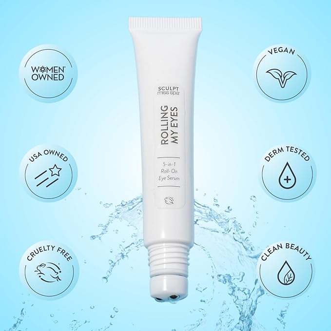 Miss Spa Eye Serum 5-in-1 Roll On Under Eye Cream, Helps De-puff and Brighten Under and Around Eyes, Anti-Aging Under Eye Roller Helps with Fine Lines and Dark Circles, Vitamin B3, Eye Bag Remover-VivaGrace Women