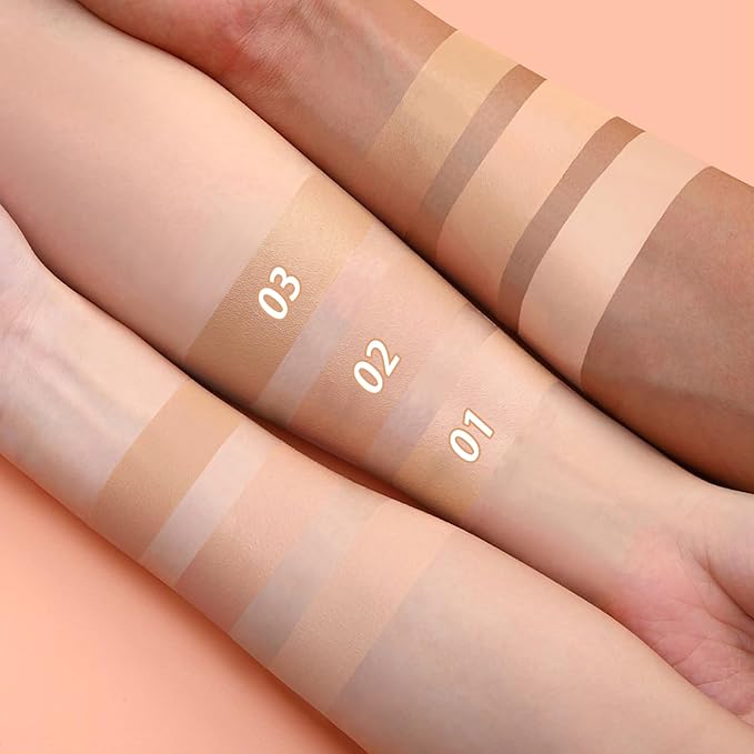Concealer Moisturizing Gradient Foundation, Lightness Oil Control Long Lasting Waterproof Full Coverage Color Correcting Foundation-VivaGrace Women
