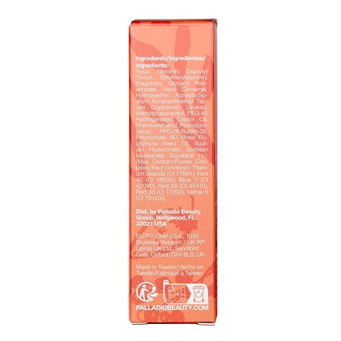 Palladio Jelly Tint, Liquid Stain for Cheeks & Lips, Vivid Color Lip Stain, Lightweight Non-Sticky and Transfer-proof, Natural Finish Makeup, Mango Tango-VivaGrace Women
