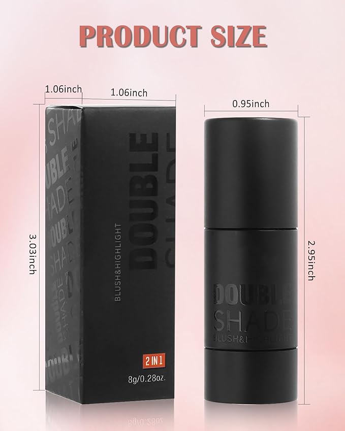 Cream Blush Stick Makeup for Cheeks, Multi Blush & Highlighter Contour Stick, Long Lasting Waterproof Creme Blush Bronzer Stick, Lightweight Matte and Dewy Finish, Face Shaping Makeup for Women-03-VivaGrace Women