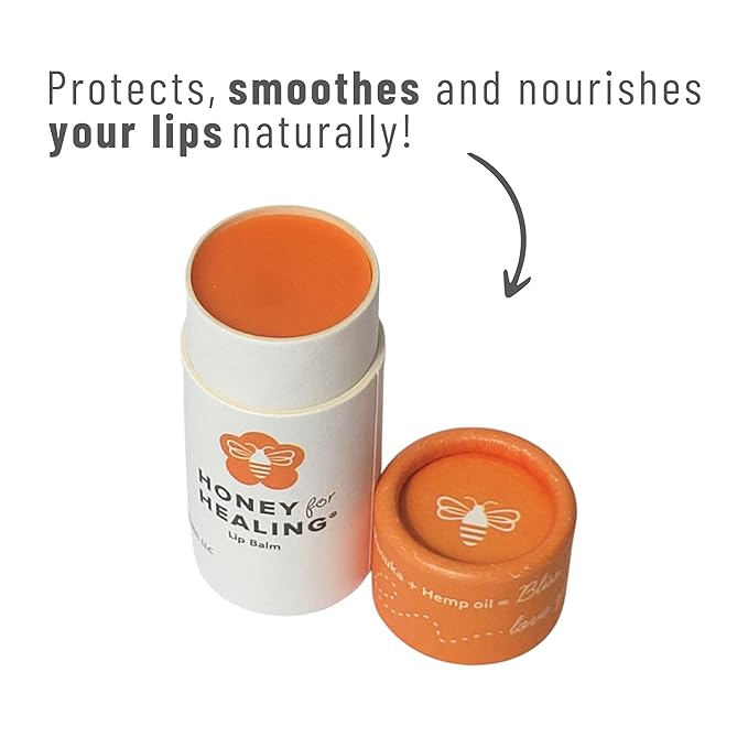 Lip Balm Moisturizer with Manuka Honey 15+ UMF, Coconut Oil, and Castor Oil For Chapped, Cracked, Dry Lips | Protects, Smoothes, and Nourishes your Lips | 0.25 oz / 7 gr. (Soft Peach)-VivaGrace Women
