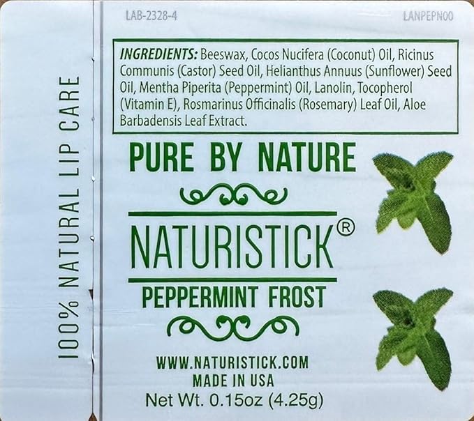 7-Pack Peppermint Lip Balm Gift Set by Naturistick. 100% Natural Ingredients. Best Beeswax Chapstick for Dry, Chapped Lips. Made in USA-VivaGrace Women