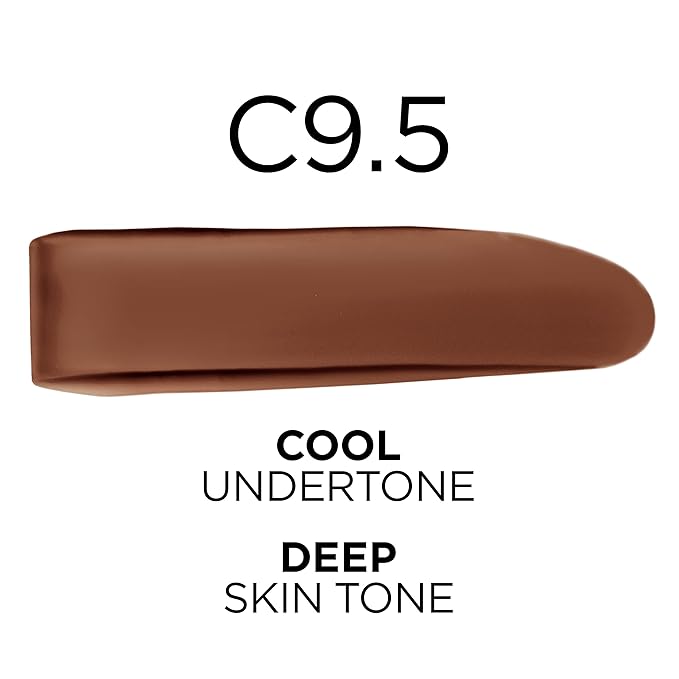 L'Oréal Paris True Match Super-Blendable Foundation, Medium Coverage Liquid Foundation Makeup with SPF 17, C9.5, Deep, 1 Fl Oz (Pack of 2)-VivaGrace Women