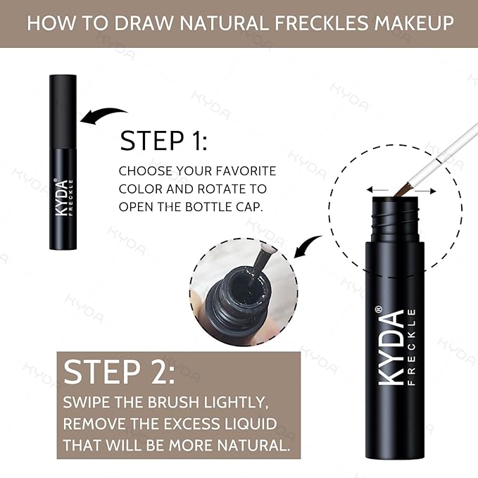 KYDA 2 Colors Liquid Freckle, Natural Freckle Makeup Pen, Longlasting Face Freckle Liquid Makeup, Soft Dot Sopt Pen Magic Freckle Color-Light Brown&Dark Brown-VivaGrace Women