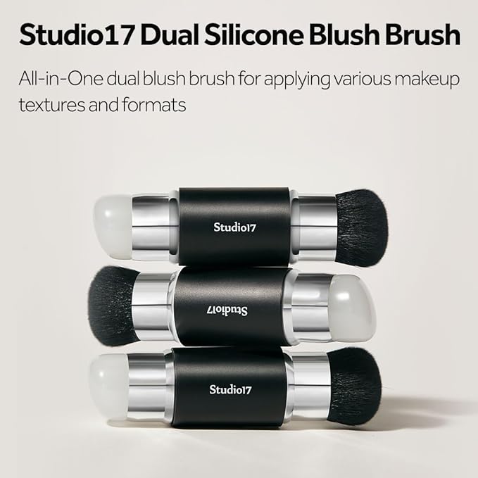 Dual Ended Silicone Tip Blush Brush | Korean Olive Young Makeup Tool for Contouring & Blush Application | Skin-Friendly Non-Irritating Professional Face Makeup Brush-VivaGrace Women