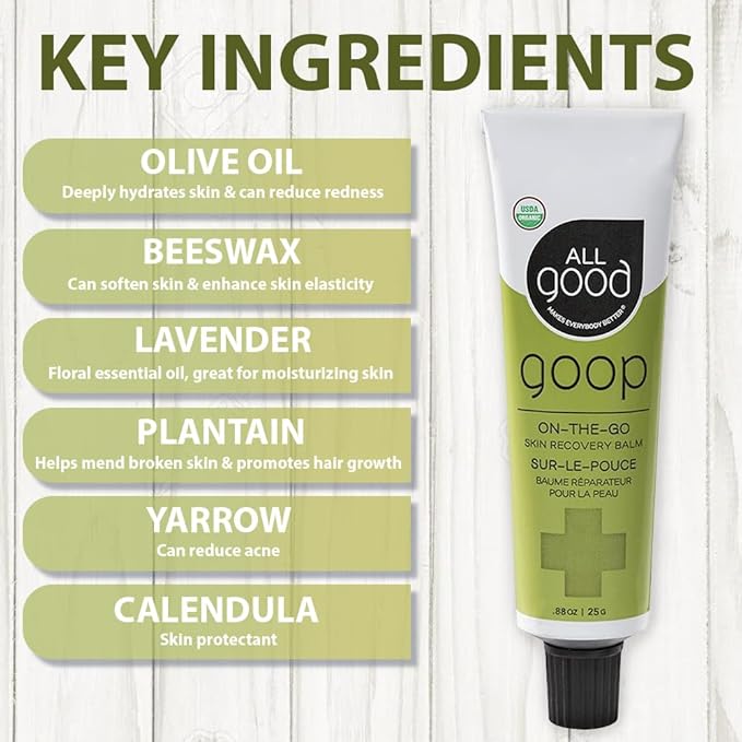 All Good Goop on the Go - Chafing Cream, Dry Skin Salve, Cracking Lip Moisturizer - Soothes, Hydrates & Calms - Travel Size Recovery Balm 1oz (3-pack)-VivaGrace Women