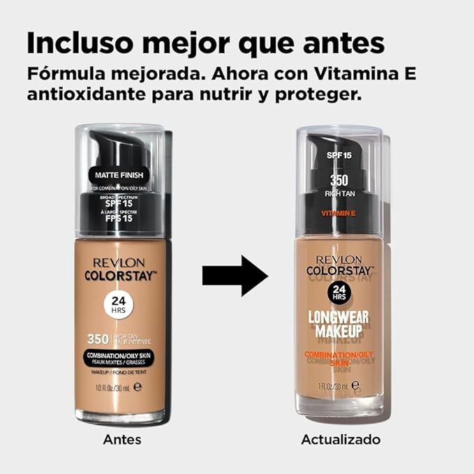 Revlon Colorstay Make Up Combination Oily Skin 350 Rich Tan 30ml-VivaGrace Women