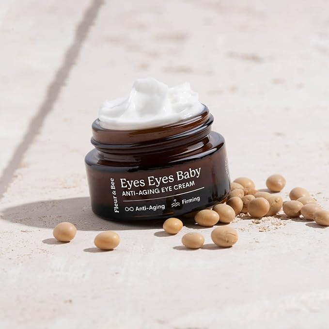 FLEUR & BEE Anti Aging Eye Cream | Clean, 100% Vegan & Cruelty Free | For Dark Circles, Puffy Eyes and Wrinkles | All Skin Types | Eyes Eyes Baby 0.6 oz-VivaGrace Women