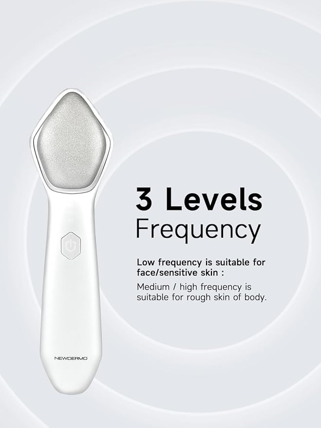 NEWDERMO Microdermabrasion Machine Pro, Large Diamond Electric Microdermabrasion Wand Tool With 3 Levels Frequency for Face Body Exfoliate Skin Care(White)-VivaGrace Women