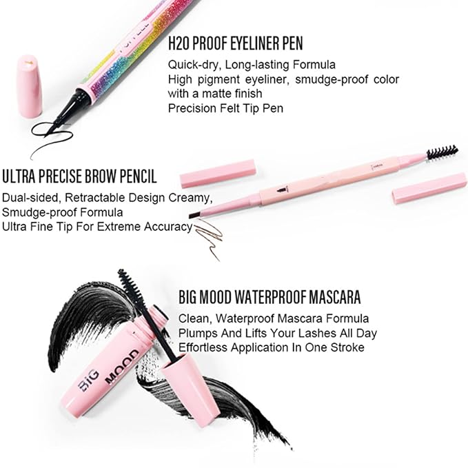 All In One Makeup Kit,Makeup Gift Set for Women Beginners,20 Colors Eyeshadow Palette, Lipstick, Eyebrow Pencil, Eyeliner & Mascara, Concealer Foundation Makeup Kit for Girls.-VivaGrace Women