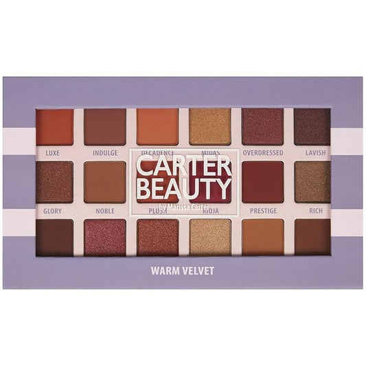 Carter Beauty by Marissa Carter 18 Shade Eyeshadow Palette | Long Lasting Eye Shadow Makeup | Shimmer & Matte Vibrant Colors (Warm Velvet)-VivaGrace Women
