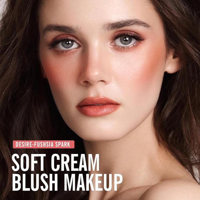 KIMUSE Soft Cream Blush Makeup, Liquid Blush for Cheeks, Weightless, Long-Wearing, Smudge Proof, Natural-Looking, Dewy Finish-VivaGrace Women