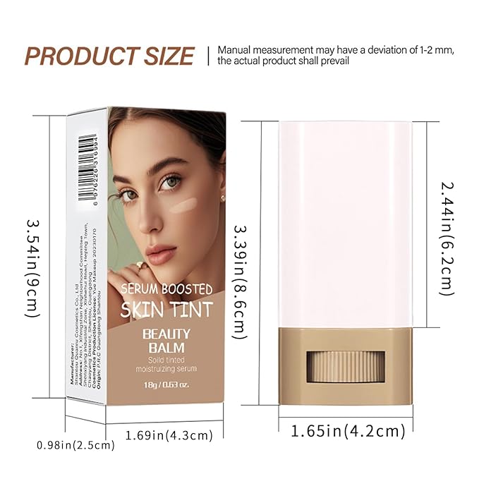 Foundation Stick - Skin Tint & Contour Stick, Serum-Boosted Beauty Balm, Buildable Coverage, Natural Finish, Long-Lasting Wear, For Many Skin Tones (06#)-VivaGrace Women
