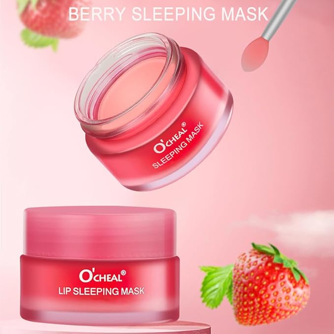 Lip Sleeping Mask 20g - Nourish & Hydrate Lip Mask Night Treatment Lip Balm Skin Care Lip Moisturizer Sleep Mask Repair Chapped Cracked Lips Dry Lips for Girls, Women and Men (Berry)-VivaGrace Women