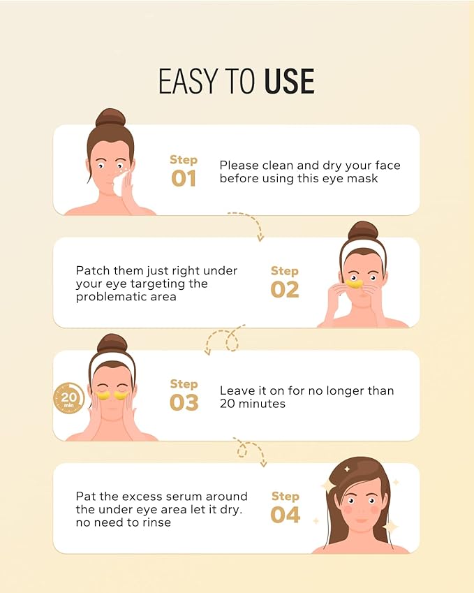 24k Gold Under Eye Patches (30 Pairs), eye mask, Collagen Skin Care Products, Eye Patches for Puffy Eyes, eye masks for dark circles and puffiness-VivaGrace Women