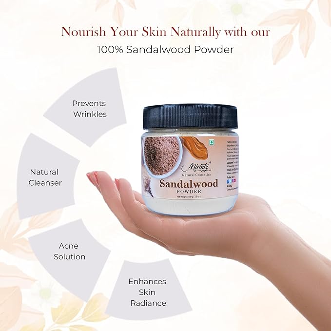 100% Natural Sandalwood Powder | (3.5 Oz) Chandan Powder for Women & Men | Herbal Sandalwood Powder for Face & Skin | Ayurvedic Face Pack for Glowing Skin, Tan Removal Mask & Natural Face Pack-VivaGrace Women