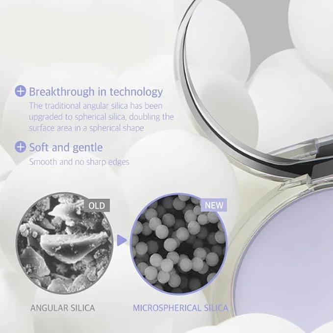 Chillab Lavender Matte Powder, Chillab Lavender Matte Powder Oil Control, Chillab Polvo Compacto with Mini Powder Puff, For Silky Blurring Oil Control Long-Lasting Makeup, Creates Soft -1PCS-VivaGrace Women