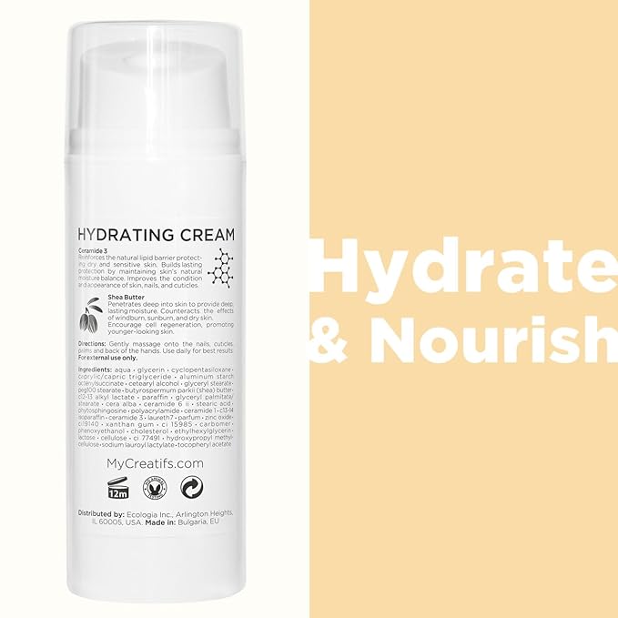Moisturizing Hand Cream for Dry, Cracked Hands, Nails and Cuticles - 3.4 fl. oz. - Anti-Aging Skin Moisturizer with Vitamin E, Shea Butter, and Ceramides-VivaGrace Women