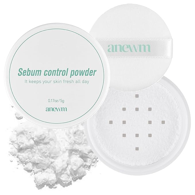SAAT INSIGHT Anewm Sebum Control Drying Powder 5g - Oil Control Powder for Long-Lasting Clean Skin, Sebum Control Blotting Powder to Provide Transparent Makeup Finish, and Blur Fine Lines & Pores-VivaGrace Women