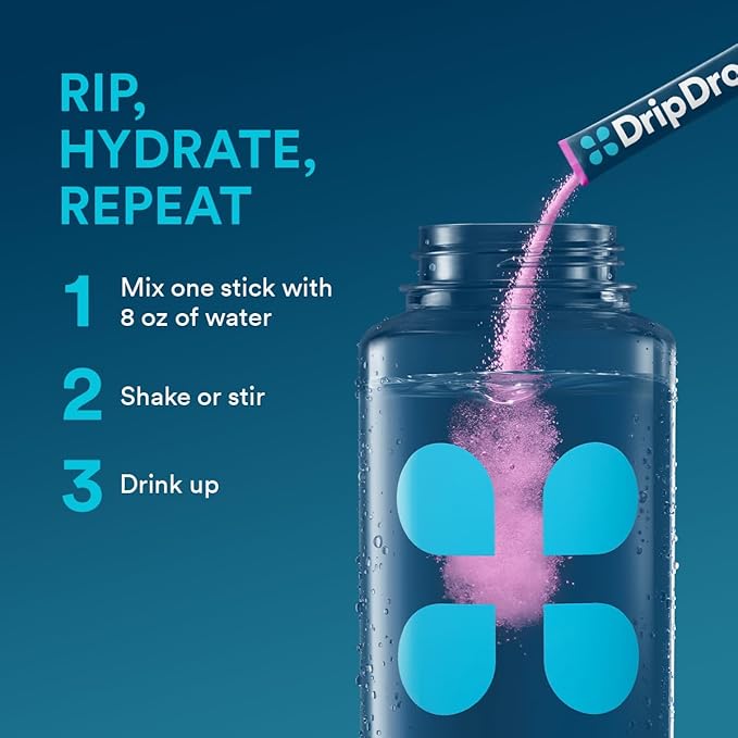 DripDrop Hydration Packets - Bold Variety Pack - Single Serve Electrolytes Powder Drink Mix - Watermelon, Berry, Lemon, Orange - Non-GMO, Gluten Free, Vegan - 16 Sticks-VivaGrace Women
