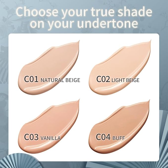 Catkin Phoenix Cushion Foundation Buildable Coverage Anti-Aging Serum Makeup, Sheer Satin Finish, Refill Included, Light Beige 0.46 Oz x 2, C03 VANILLA-VivaGrace Women