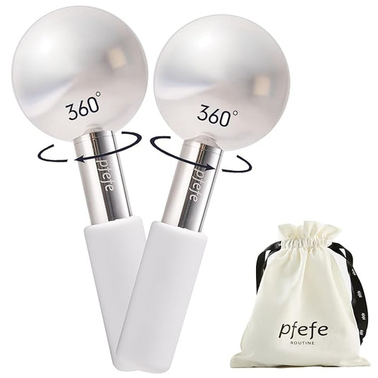 360 Rotating Ice Globes for Face & Eyes, Unbreakable Stainless Steel Cryo Sticks for Beauty Routines, Facials Cold Roller Colling Globes for Puffiness, Wrinkles, Dark Circles, Headaches-VivaGrace Women