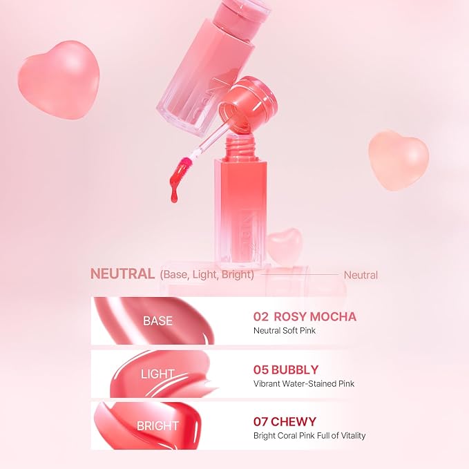 2aN Glaze Bouncing Tint – Lightweight, Moisturizing Lip Tint with High-Shine Finish, Smooth, Light Plumping, Comfortable Wear, Korean Makeup (Chewy, 0.16 oz)-VivaGrace Women