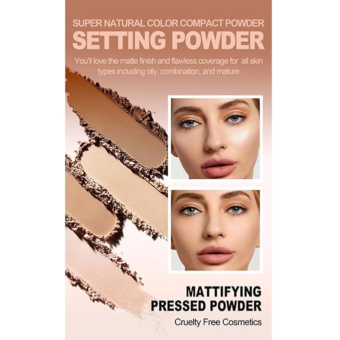 Pressed Face Powder Makeup Mineral Foundation Finishing Powder Pressed Finishing and Setting Powder Loose Setting Powder Makeup #03-VivaGrace Women