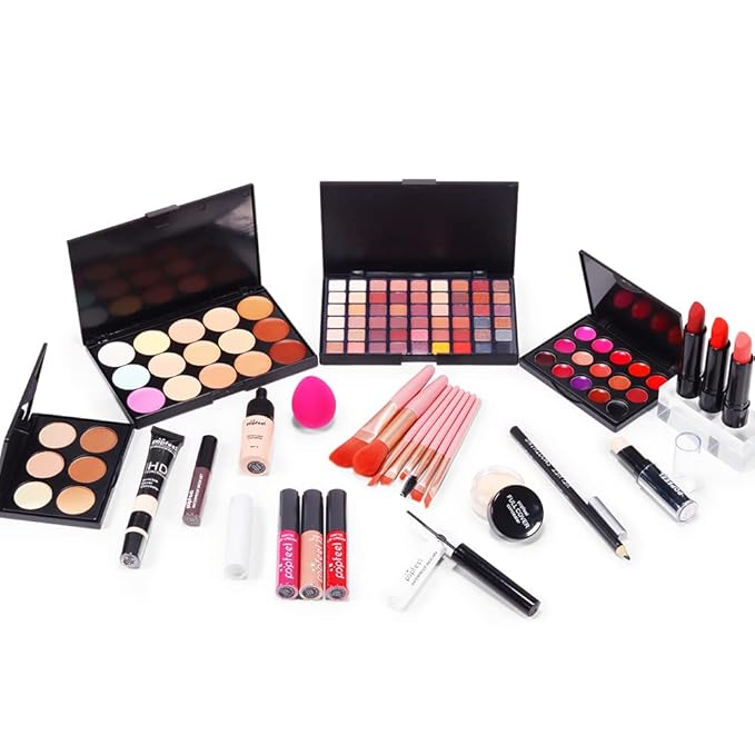 28 Pieces Makeup Kit for Women Full Kit, Eyeshadow Palette,Lip Gloss Set,Lipstick,Blush,Foundation,Concealer,Mascara,Eyebrow Pencil,Include Makeup Brush Set,Professional Makeup Kit for Teens-VivaGrace Women
