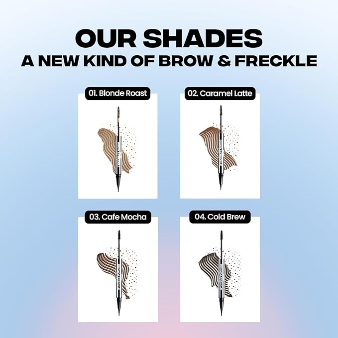 Sacheu Brow & Freckle STAY-N Tinted Eyebrow Gel & Faux Freckle Pen — 2-in-1 Longwear Water Resistant Brows Tint, Cruelty-Free & Vegan, Caramel Latte-VivaGrace Women