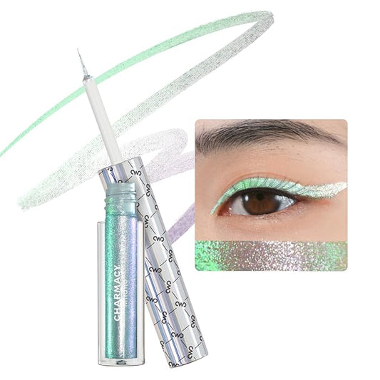 CHARMACY Chameleon Liquid Eyeliner, Liquid Glitter Eyeliner, Highly Pigmented, Metallic MultiColor Shifting waterproof Eyeliner, Ultra-Fine Tip, Longwearing, Smudge-proof (#307)-VivaGrace Women