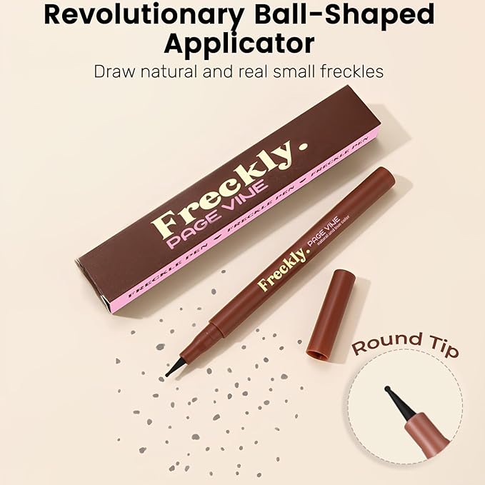 Freckle Pen, Natural Lifelike Fake Freckles Makeup Pen Stamp for Sunkissed Makeup,Magic Faux Freckle Stain Marker Long Lasting Quick Dry - (03DARK+04ESPRESSO)-VivaGrace Women