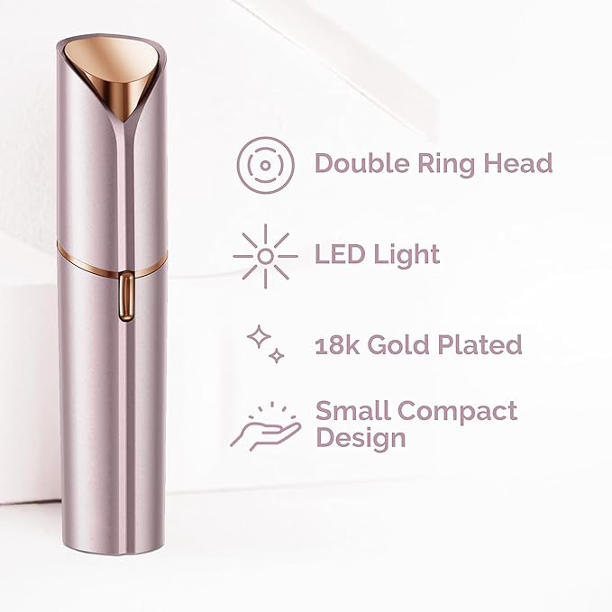 tuokiy Facial Hair Remover for Women, Face Shaver for Women, Lady Face Electric Razor for Lip, Chin, Peach Fuzz, 2 Replacement Heads and USB Rechargeable-VivaGrace Women