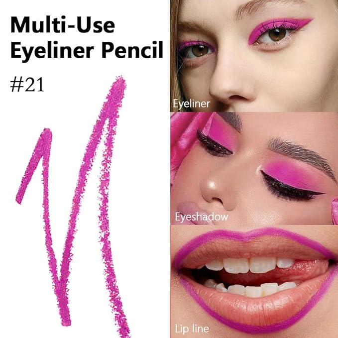 evpct Rose Red Gel Eyeliner Pencil for Women Waterline Waterproof Smudge Proof Eye Makeup Liners, Red Mascara Eye Liner Gel Liner Eyeliner with Sharpener delineador de ojos contra el agua 21
