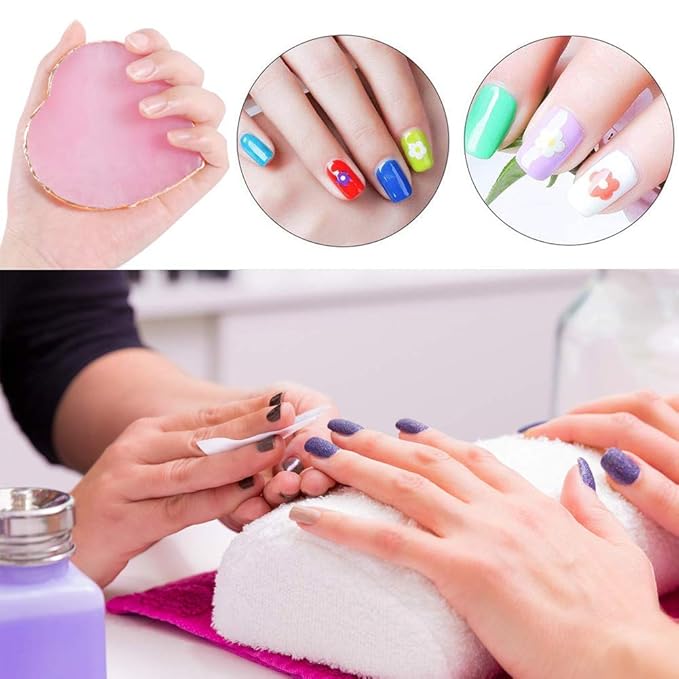 Resin Nail Art Plate Palette,Makeup Palettes,Gel Polish Color Mixing Plate Drawing Painting Color Palette,Golden Edge Heart Shaped Nail Art Display Holder-VivaGrace Women