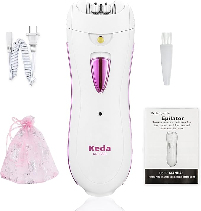 Epilator for Women, Smooth Glide Epilator for Face, Rechargeable Facial Epilator Hair Removal Face Trimmer Device with LED Light for Facial Armpit Bikini and Leg-VivaGrace Women