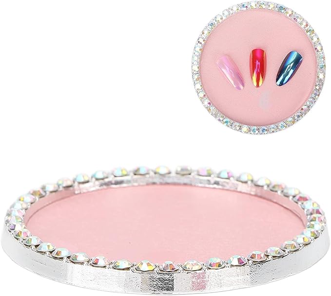 Nail Art Palette, Nail Charm Display Stand Painting Color Mixing Tray Makeup Mixing Plate, Pink-VivaGrace Women