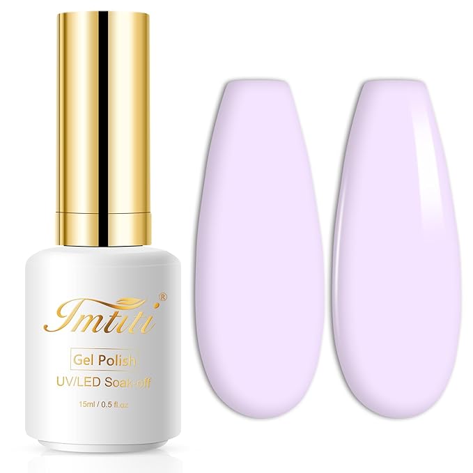 Imtiti Gel Nail Polish, Light Purple Color Gel Polish for Salon & DIY Nail Design, 0.5 Fluid Ounces