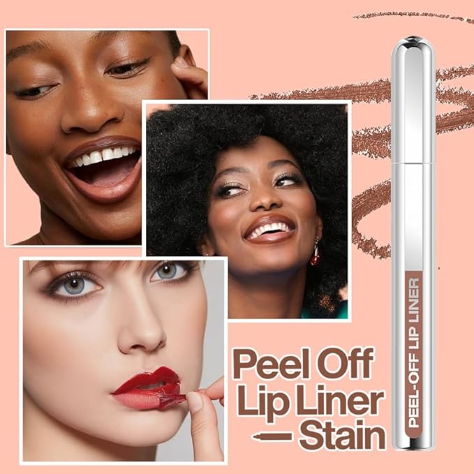 3 Colors Peel Off Lip Liner Stain Kit, Long Wear Matte Lip Tint Stain Set with Tweezer for Women, Waterproof Transfer Proof Highly Pigmented Peel Off Liquid Lipstick for All Skin Types (#1,2,3)-VivaGrace Women