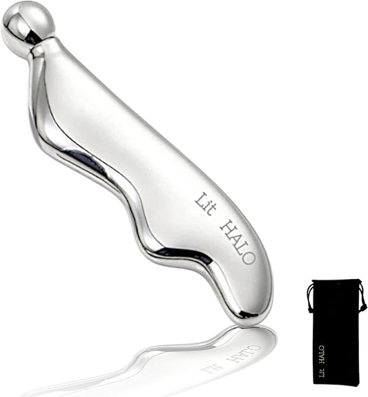 4-in-1 Gua Sha Massager: Stainless Steel Cryo Gua Sha Facial Tools for Face, Neck, Body – Lymphatic Drainage Massager, Facial Roller, Reduce Puffiness, Improve Circulation Beauty Tools-VivaGrace Women