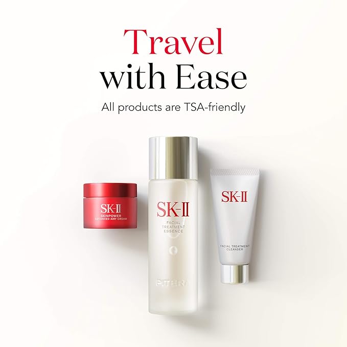 SK-II Youth Essentials Skin Care Set - Includes Facial Cleanser, Facial Essence & SKINPOWER Face Cream - Anti Aging Skin Care Set to Reduce Fine Lines & Improve Uneven Texture (3 Count)-VivaGrace Women